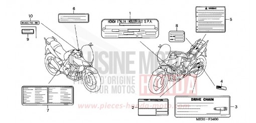 ETIQUETTE DE PRECAUTIONS CBF600SA5 de 2005